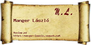 Manger László névjegykártya