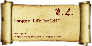 Manger László névjegykártya